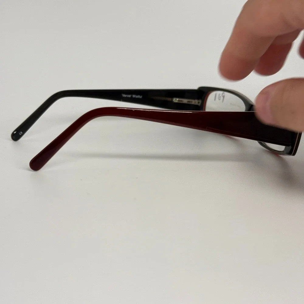 Verve! Wistful Eyeglasses Frames Wine Grey Rectangular 52-17-140 Eyewear 22822‎
